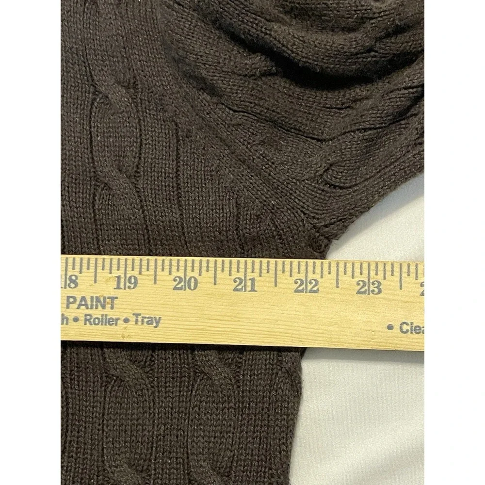 Banana Republic Sweater Mens Large Brown 1/4 Zip Pullover Long Sleeve Cable Knit